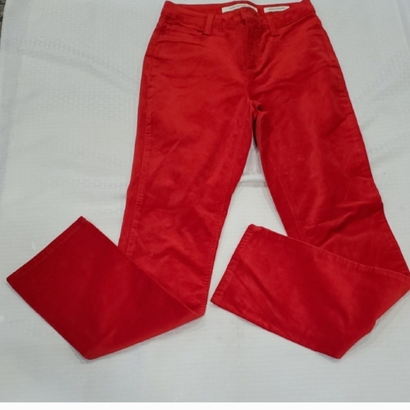 Nwot Jones New York Bold Red Velvet Feel Jeans - Picture 4 of 12